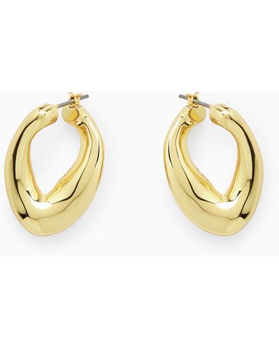 COS Twisted Hoop Earrings - Metallic