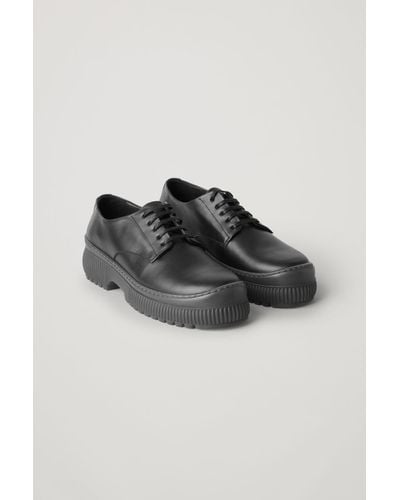 COS Leather Chunky Derby Shoes - Black