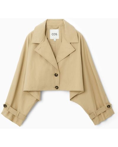 COS Cropped Hybrid Trench Coat - Natural