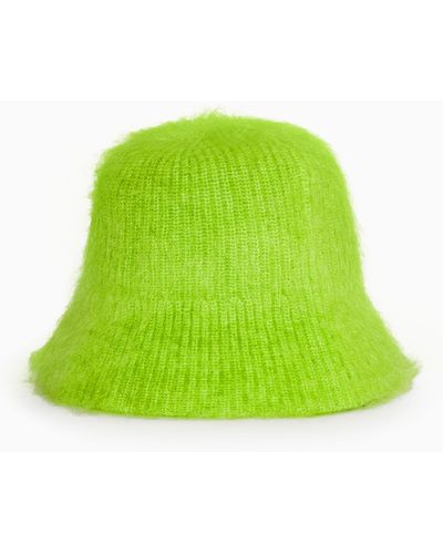 COS Textured Knitted Bucket Hat - Green