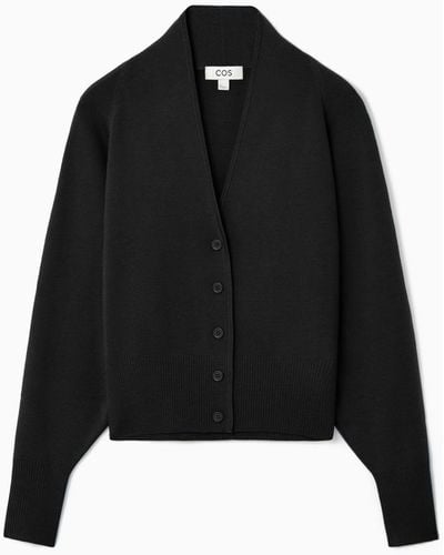 COS Waisted Knitted Cardigan - Black