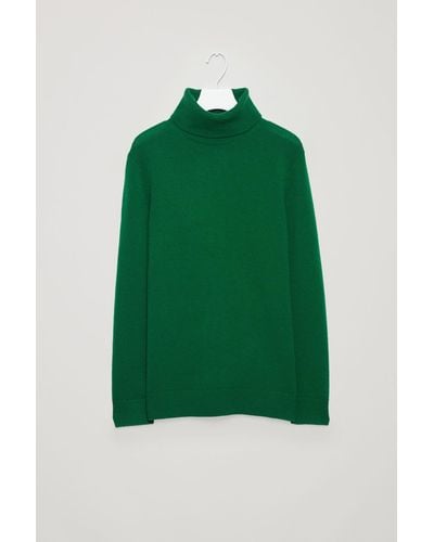 COS High-neck Cashmere Jumper - Green