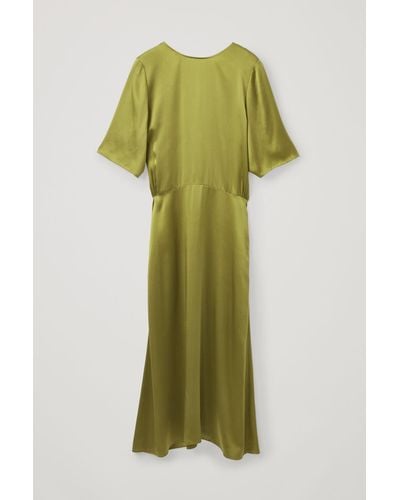 COS Long Silk Dress - Yellow