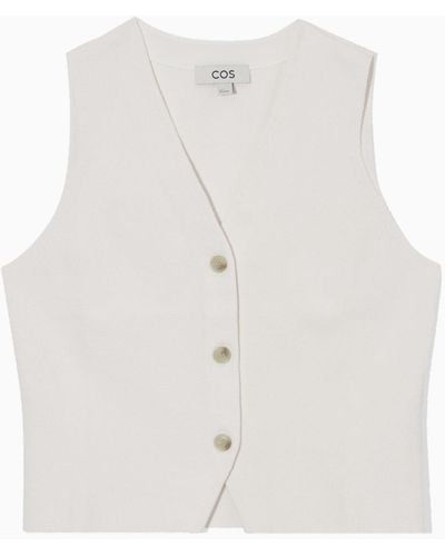 COS Knitted Waistcoat - White