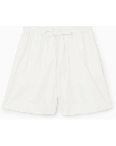 COS Gathered Drawstring Shorts - White