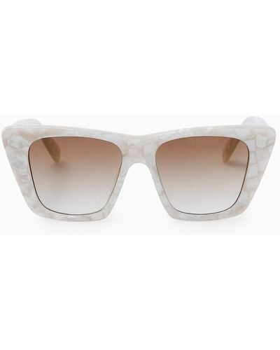 COS Oversized Cat-eye Sunglasses - White