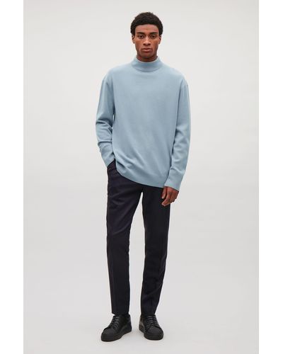 COS Oversized High-neck Sweater - Blue