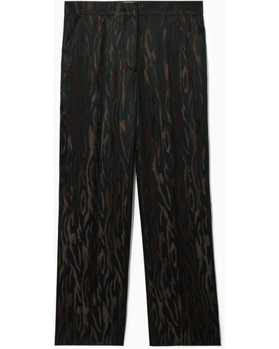 COS Zebra-jacquard Tailored Trousers - Black