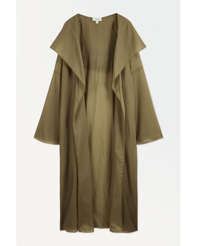 COS The Hooded Trench Coat - Green
