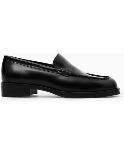 COS Clean Leather Loafers - Black