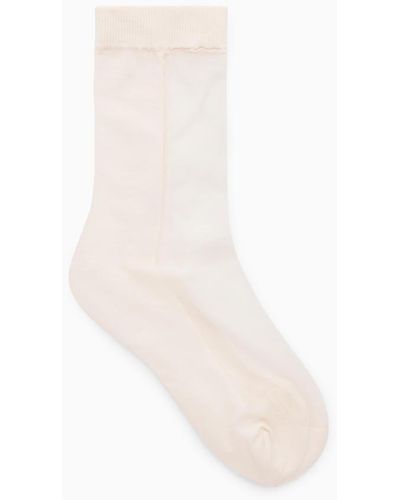COS Socken Mit Durchscheinender Partie - Weiß