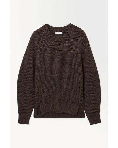 COS The Panelled Wool Jumper - Brown