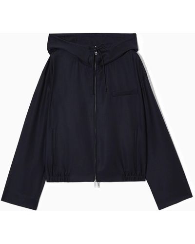 COS Tailored Wool Hooded Jacket - Blue