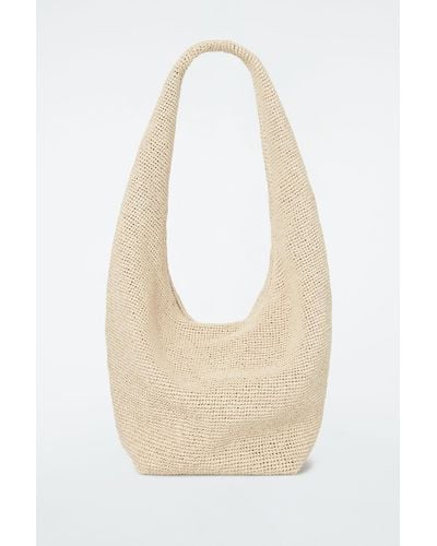 COS Oversized Sling Bag - Raffia - White