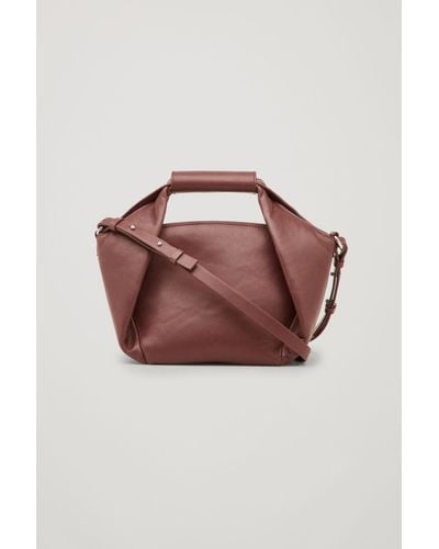 COS Origami-leather Shoulder Bag - Purple