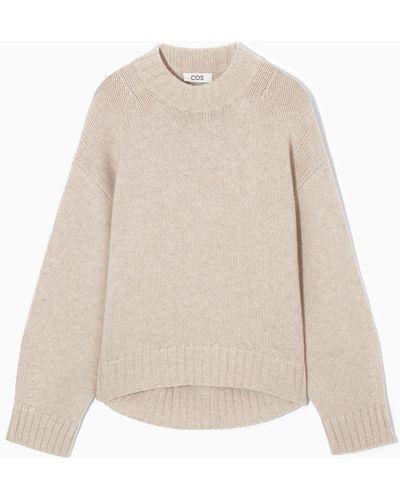 COS Chunky Pure Cashmere Crew-neck Sweater - Natural
