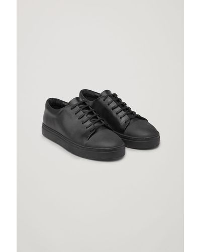 COS Rubber-detail Leather Trainers - Black