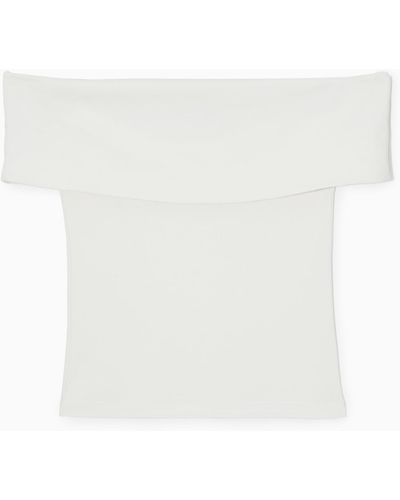COS Off-the-shoulder Jersey Top - White