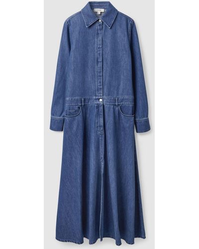COS Denim Midi Shirt Dress - Blue