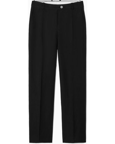 COS Tailored Linen-blend Pants - Black