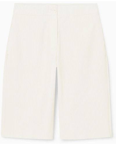 COS Pleated Bermuda Shorts - White