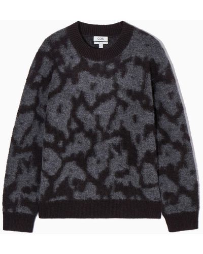 COS Animal-jacquard Alpaca-blend Sweater - Black