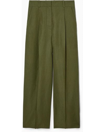 COS Tailored Linen-blend Pants - Green