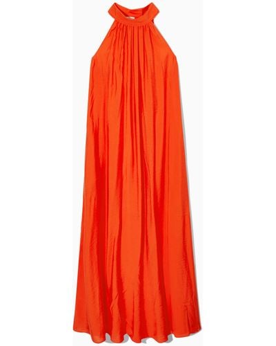 COS Halterneck Maxi Dress - Red
