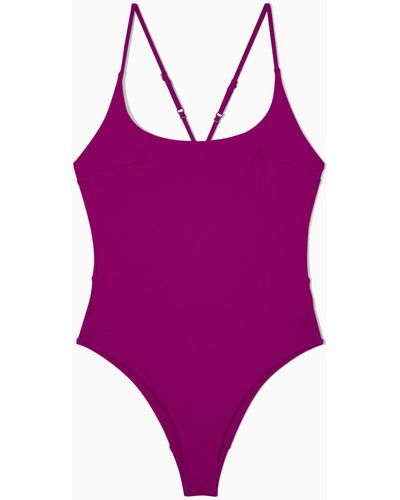 COS Scoop-back Swimsuit - Purple