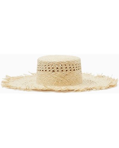 COS Frayed Straw Hat - White