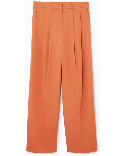 COS Wide-leg Tailored Twill Pants - Orange