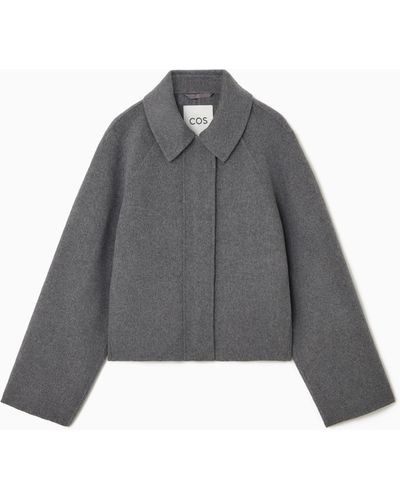 COS Short Double-faced Wool Jacket - Grey