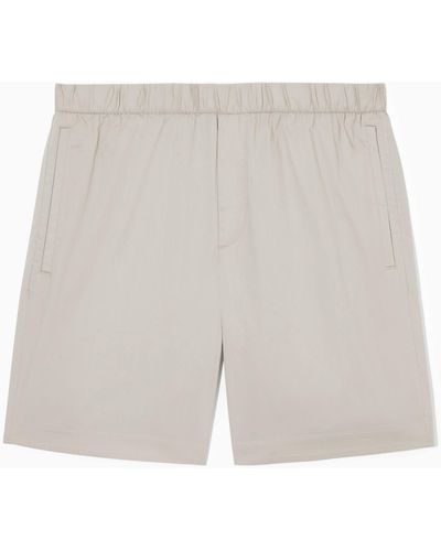 COS Elasticated Cotton-blend Shorts - White