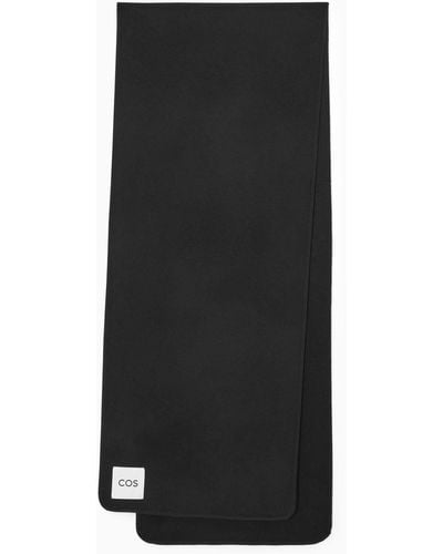 COS Oversized Double-faced Wool Scarf - Black