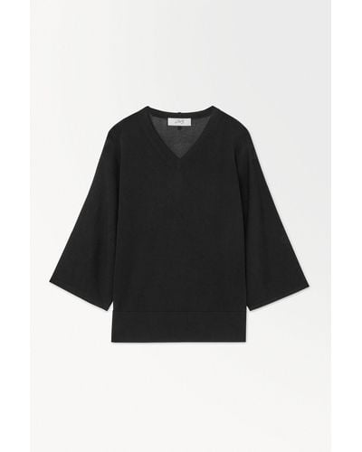 COS The Fluid Knitted T-shirt - Black