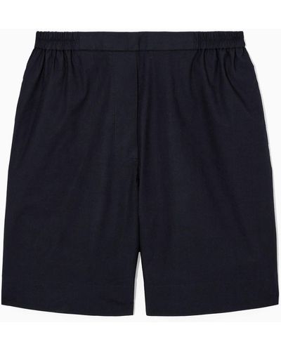 COS Elasticated High-waisted Shorts - Blue