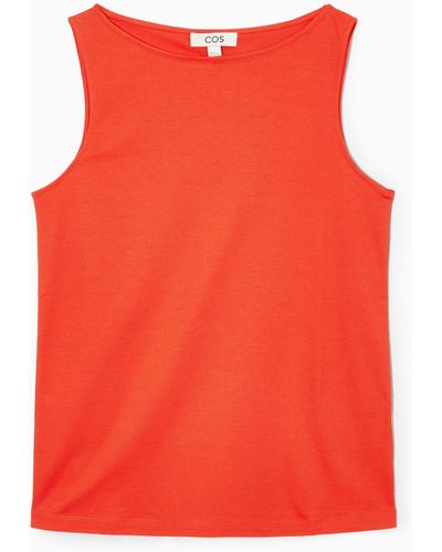 COS Boat-neck Tank Top - Red