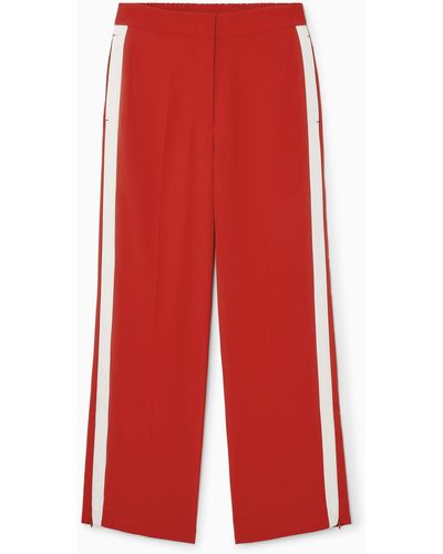 COS Striped Split-cuff Trousers - Red