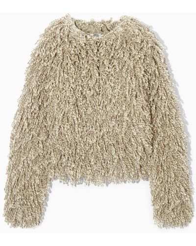 COS Loop-knit Wool Jacket - Natural
