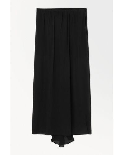 COS The Crinkled Silk-chiffon Maxi Skirt - Black