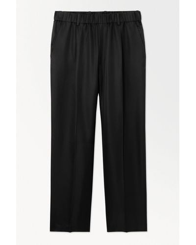 COS The Silk Trousers - Black