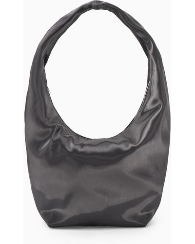 COS High-shine Shoulder Bag - Grey