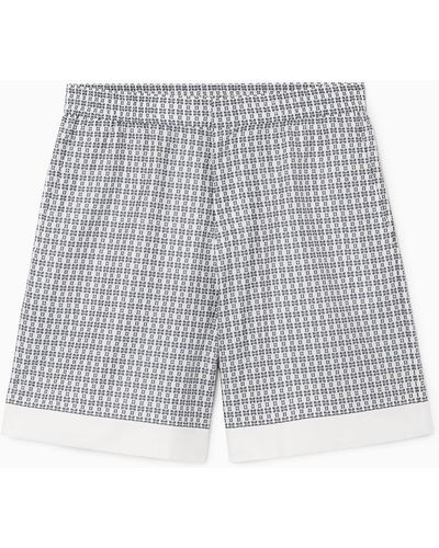 COS Printed Elasticated Shorts - White