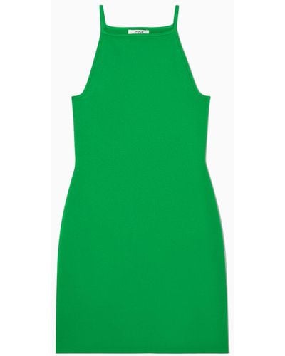 COS Eng Anliegendes Strickkleid In Minilänge - Grün