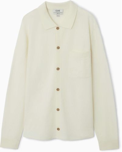 COS Knitted Boiled-wool Shirt - White
