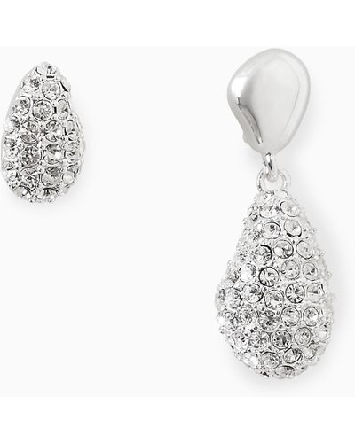 COS Mismatched Embellished Earrings - White