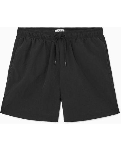 COS Nylon Drawstring Swim Shorts - Black
