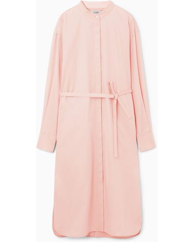 COS Oversized Grandad-collar Shirt Dress - Pink