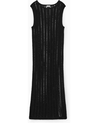 COS Open-knit Maxi Dress - Black