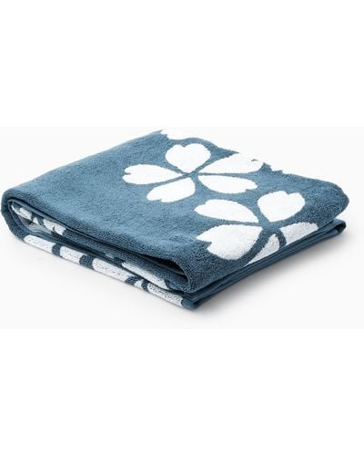 COS Floral Terry Beach Towel - Blue